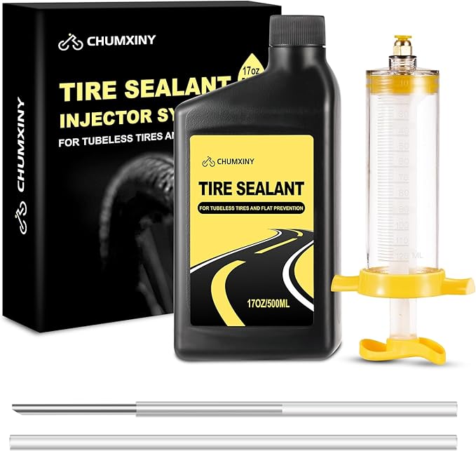 Tubeless Tire Sealant, 500ML Injectable MTB Tire Sealant, Seals Air Holes Up to 6.5 mm, Suitable for Mountain Bike and Road Bike Tires