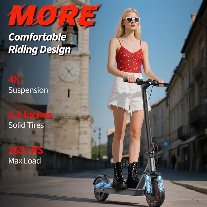 WERHY Electric Scooter, 350W/500W Motor, Top Speed 19/22 mph, Max 16/23/25/28Miles Ranges, Foldable E Scooter for Adults