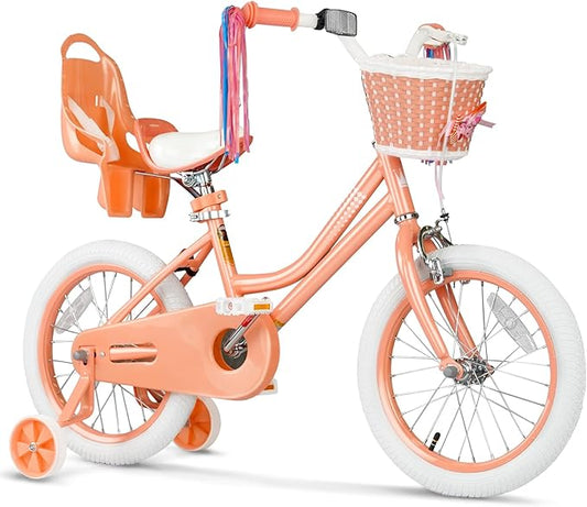 XJD Girls Bike for Toddlers and Kids Ages 2-12 Years Old,12 14 16 Inch Kids Bike with Training Wheels & Basket