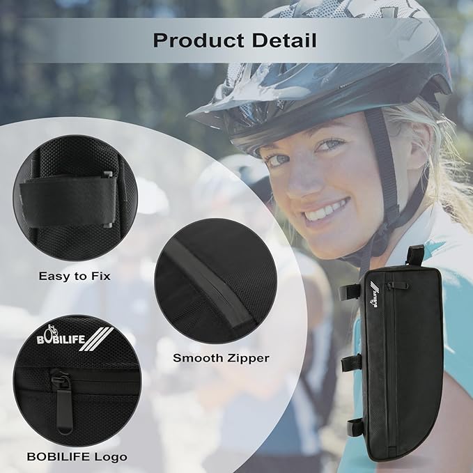 Large Bike Frame Bag - Waterproof Bicycle Triangle Frame Bag Under Top Tube Pouch Storage Bag for Adult Cycling Road Mountain Bike Bicycles