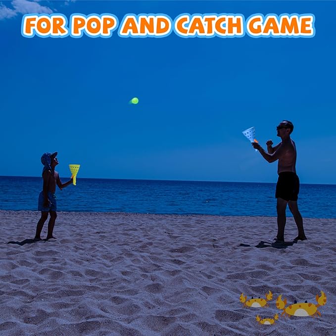 punkdog 20 Glow Balls for Pop and Catch Ball Game- Outdoor Indoor Game Activities for Boys & Girls,Birthday and Christmas Party Favors Gifts for Kids Ages 4 5 6 7 8 10 12+ Years Old and Adults