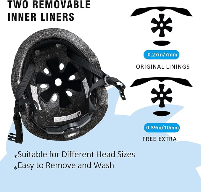 Kids Toddler Bike Helmet, Adjustable and Multi-Sport for Child Boys and Girls, 2 Sizes