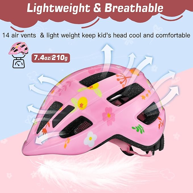 Zacro Kids Bike Helmet for Boys and Girls - from Toddler to Youth Ages 2-5/5-8/8-14 Years Old, Adjustable Multi-Sport Bicycle Skateboard Roller Skating Scooter Balance Bike Helmets for Children Safety