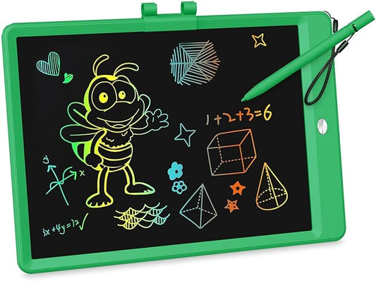 KOKODI LCD Writing Tablet, 10 Inch Colorful Toddler Doodle Board Drawing Tablet, Erasable Reusable Electronic Drawing Pads, Educational and Learning Toy for 3-6 Years Old Boy and Girls(Green)