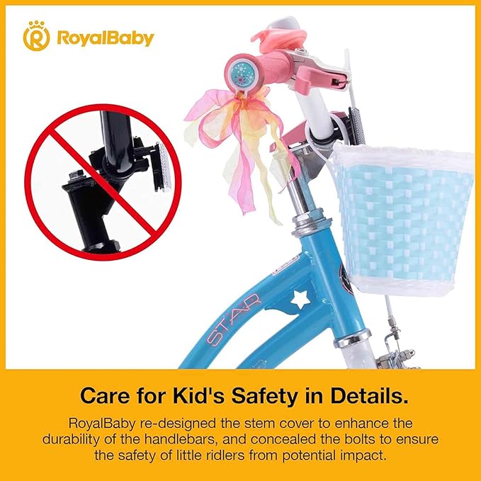 RoyalBaby Girls Bike Classic & EZ Kids Bike, Balance and Pedal Bicycle, 12 14 16 18 20 Inch Toddlers to Big Kids 3-10 Years