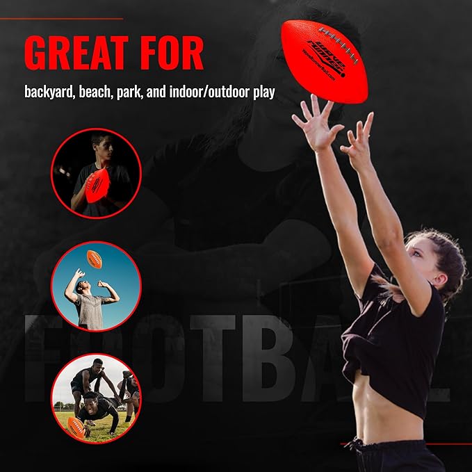 Wave Runner LED Light-Up Football - Glow in The Dark Football Games- Size 10.35 in. with Pump and Batteries Included | Perfect Football Game Gifts for Teen Boys Ages 7-15 Football Fans & Players