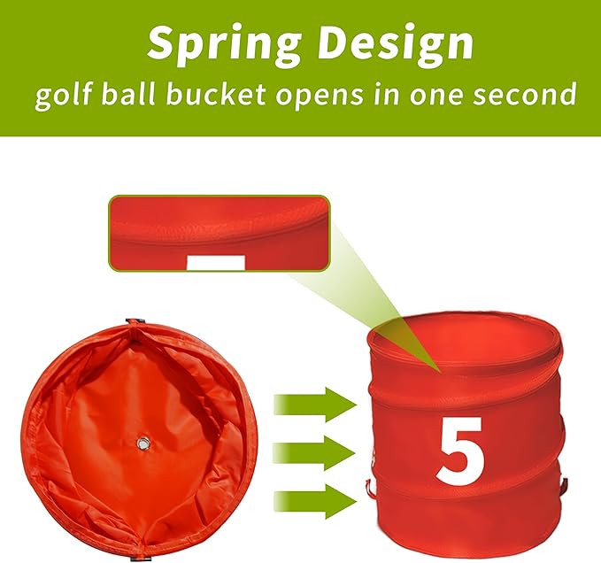 Golf Bucket Yard Game - 6 Hole Course With 2 Clubs, Balls and Flag for Adults and Family - Outdoor Lawn Chipping Games for Backyard, Beach, Park, Camping and Hotel