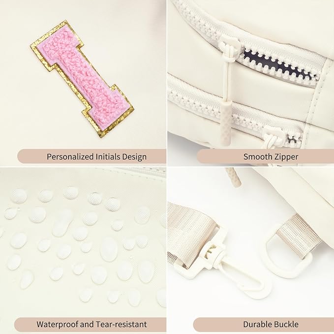 Birthday Gift for 5 6 7 8 9 10 11 12 13 14 15 16 Year Old Girls Fanny Pack Crossbody Bags for Women,Cute Trendy Stuff - Cream,I