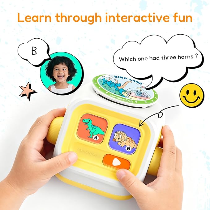 Interactive Story Machine for Kids: Screen-Free Player with 3 Story Books, 120 Stories, 600 Minutes, Bluetooth Speaker, Robot Pet, Educational Toy, Learning, Toddlers Gift
