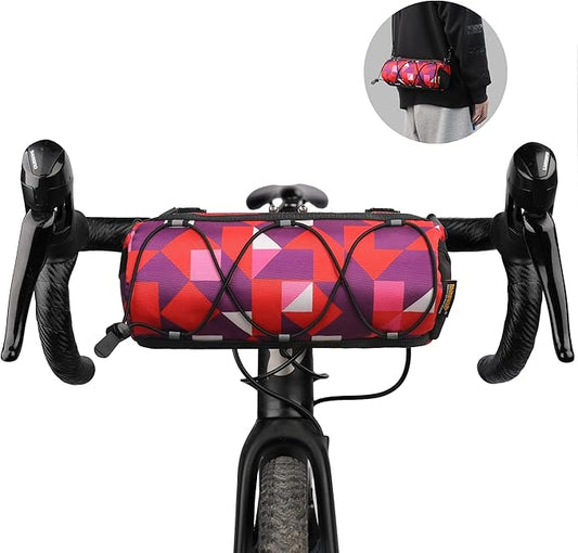Rhinowalk Bike Handlebar Bag, Bicycle Front Bag Shoulder Bag Storage Bag with Shoulder Strap for Road Mountain Bike Cycling Travel