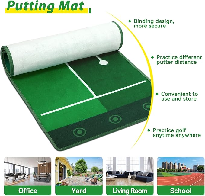 Liberry Toddler Golf Set for Age 2 3 4 5 Boys Girls, Upgraded Kids Golf Cart with Putting Mat & Cornhole Board, Outdoor Indoor Sports Toys for Birthday, Black