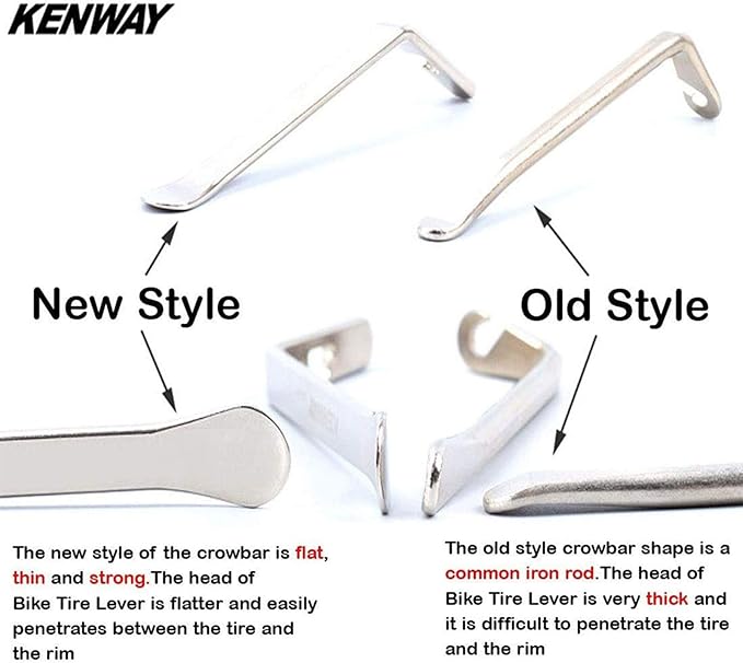 Bicycle Tire Lever Tyre Spoon Changing Tool, Stainless Steel Portable Bike Tire Levers to Repair Bike Tube, Set of 3