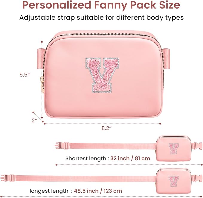 Friendship Gifts for Girls Sister, Friend Birthday Gifts for Teen Girl, Birthday Gifts for Girls Teen Kids, Mini Fanny Pack Crossbody Bag Belt Bag Fashion Waist Packs Cute Trendy Stuff（Peach, V)