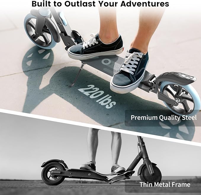 Kick Scooter for Kids 5-12 with Suspension, Teens, Foldable Lightweight Scooter with 8 Inch Wheels, Max Load 240 LBS