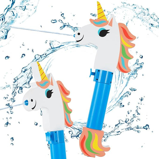 Water Gun Pool Toys for Kids, Summer Outdoor Water Blaster with Auto-Refill & Float Board, 16oz Large Capacity for Swimming Beach Unicorn Design Ages 5+ Boys Girls