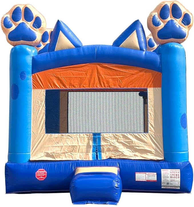 Crossover Blue Puppy Dog Castle Inflatable Bounce House (Without Blower) - 13 x 12 x 14.5 Foot - Big Inflatable Bouncer House Castle Unit for Kids - Jumphouse for Toddlers - Outdoor Party Bouncer