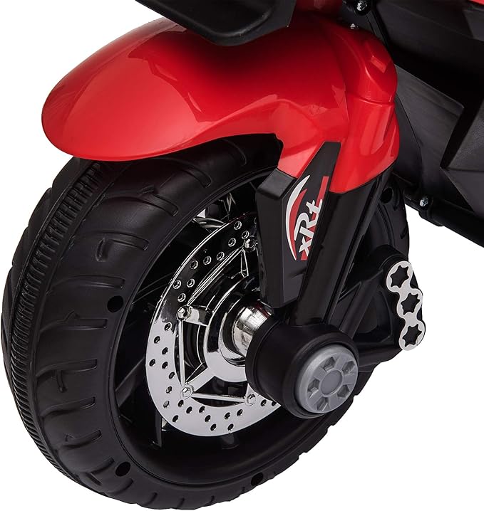 Aosom 6V Kids Motorcycle Toddler Ride-on Toy, High-Traction Battery-Operated Mini Electric Motorbike with Forward/Reverse Switch, Music, Headlights, Horn, Red