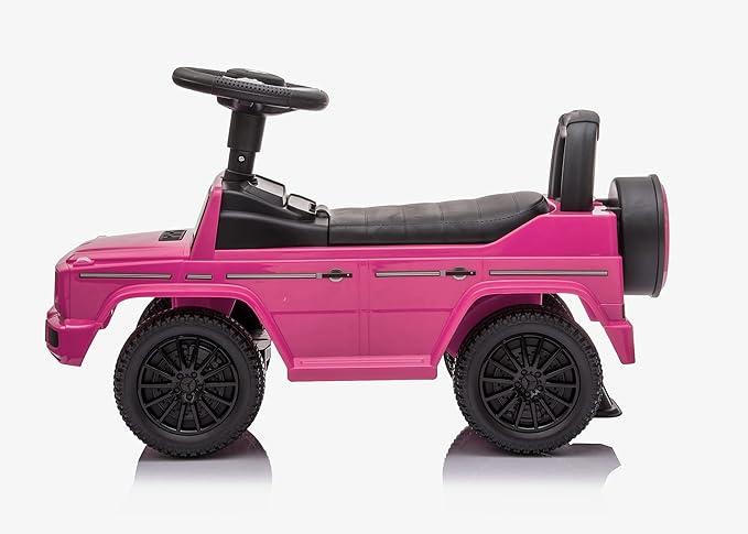 Best Ride On Cars Kids Outdoor Stroller Mercedes G-Wagon Push Car with Working Lights, Horn, and Music for Ages 1 to 3 years, Pink