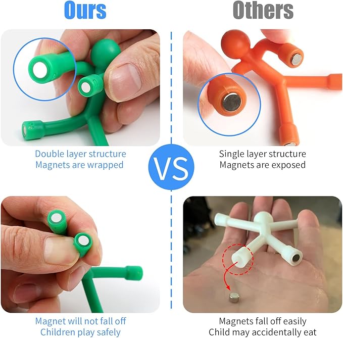 48Pcs Magnetic-People-Magnet-Men, Magnetic Travel Toys for Kids, Creative, Portable and Educational, Funny Magnets for Kids, Small Toys for Classroom Prizes, Easter Egg Stuffers, Office