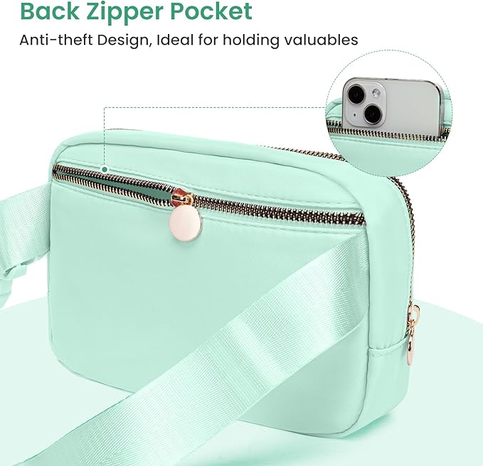 Birthday Gifts for Girls Teens Kids, Cute Gifts for Daughter Her Sister,Teen Girl Essentials,Travel Essentials,Waist Pack Belt Bag Crossbody Bags Fanny Packs Teen Trendy Stuff (Green,S)