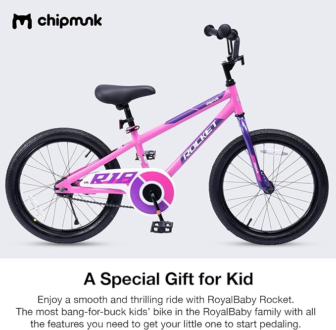 Chipmunk Kids Bike Toddlers 12 14 16 18 Inch Wheel Bicycle Beginners Boys Girls Ages 3-11 Years, Multiple Color Options