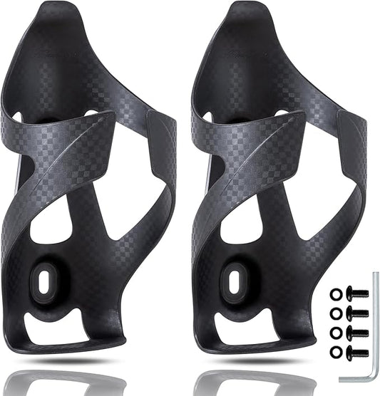 Carbon Fiber Bike Water Bottle Cage Holder for Road Bikes Mountain Gravel e Bike for Diameter 70-74 mm Water Bottles, Black Matte