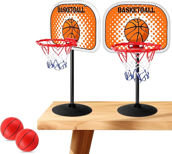 NZQXJXZ Basketball Hoop Indoor with Suction Cup with Two Balls Mini Tabletop Basketball Hoop for Desk Table Office Bedroom Hoop Basketball Toys for Kids and Adults