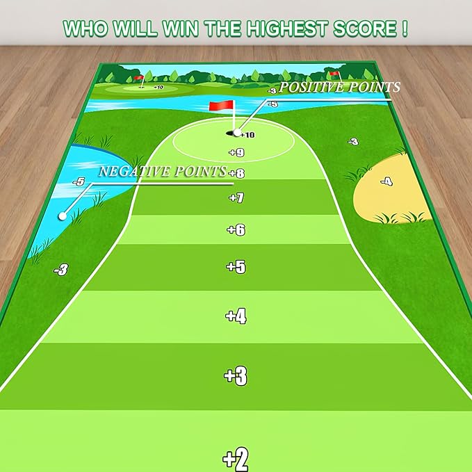 Dollox Golf Chipping Game Set with Hitting Mat – Indoor & Outdoor Practice Kit for Adults & Kids, Family Golf Game with 20 Sticky Balls (No Club)