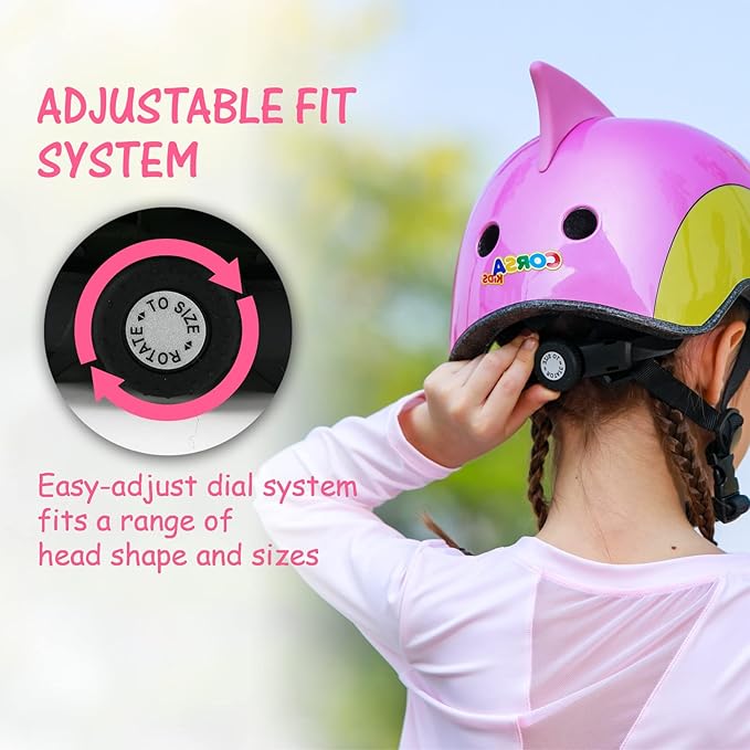 Kids Toddler Bike Helmet, Adjustable and Multi-Sport for Child Boys and Girls, 2 Sizes