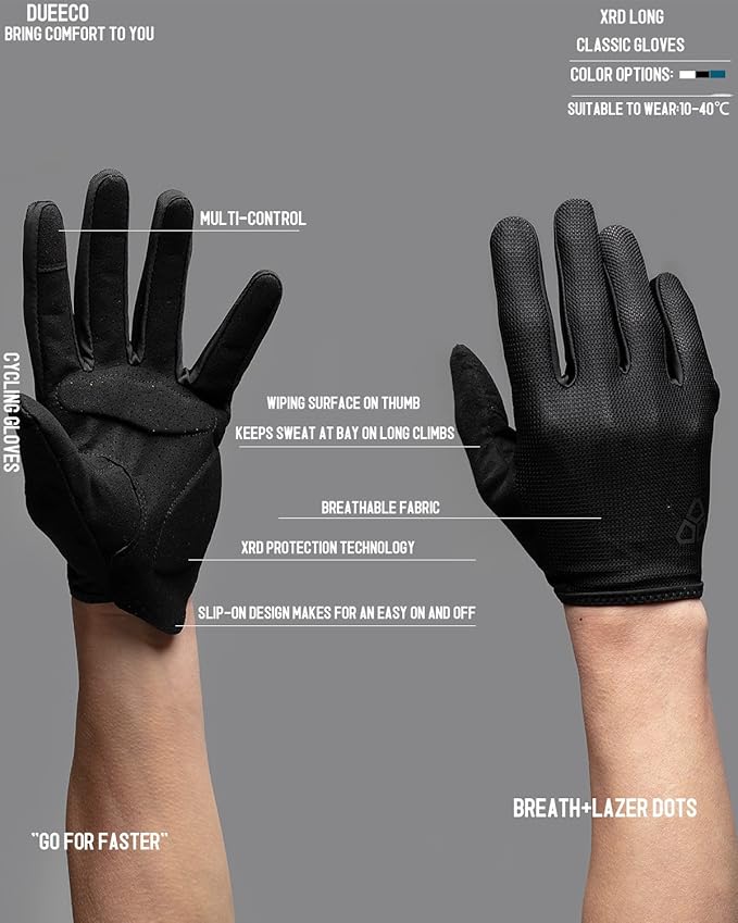 Cycling Gloves - Men & Women's Bike Gloves with 3MM XRD Palm Padding, Touch Screen Compatible for Mountain & Road Biking