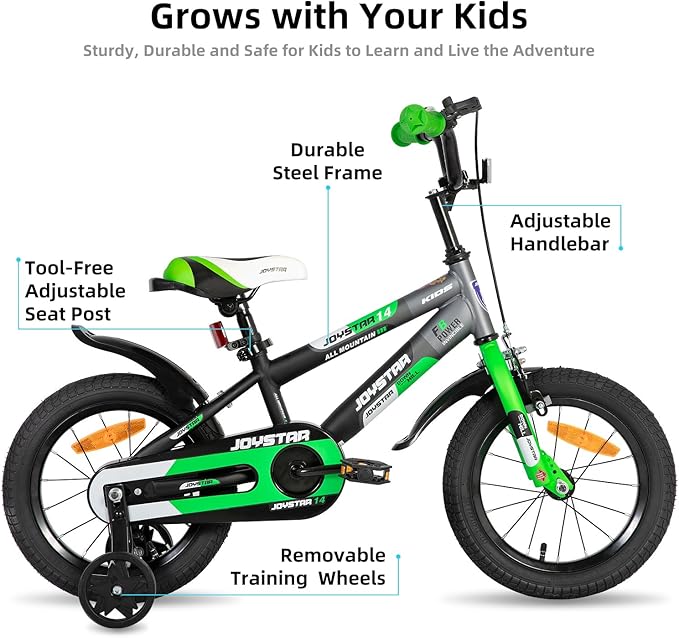 JOYSTAR New Berry Kids Bike for Boys and Girls Ages 3-12 Years Old, 12 14 16 Inch Kids Bicycles with Training Wheels, 20 Inch Bike with Kickstand, Multiple Colors