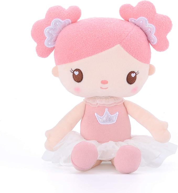 Gloveleya Baby Girl Gifts Rag Doll Soft Plush Candy Girl Pink 15" with Gift Bag
