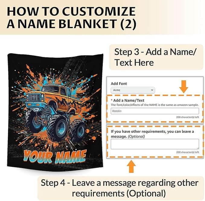 Toddler Blanket for Boys - Custom Truck Throw Blankets for Kids - Soft Cozy Warm Small Throws Gifts for Sofa, Chouch, Crib