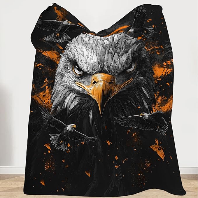 Eagle Blanket, Eagles Blanket, Bald Eagle Gifts Blankets Stuff Fleece Flannel Plush for Boys Men Women Girls Lovers Adults Soft Bedding Gift for Sofa Bed Office Home Decor 60"x50"