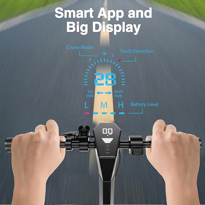 Electric Scooter Adults, 500/600W Motor, 28 MPH Top Speed,10" Vacuum Big Tires, Foldable E-Scooter with App Control & Disc Braking System for Smart APP Contro