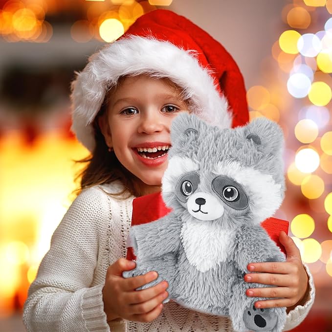 Heatable & Coolable Raccoon Stuffed Animal, Microwavable Heating Pad Plushies for Soothing & Relaxation, Heated Stuffed Animals with Lavender Scented, Stuffed Plush Raccoon Gifts