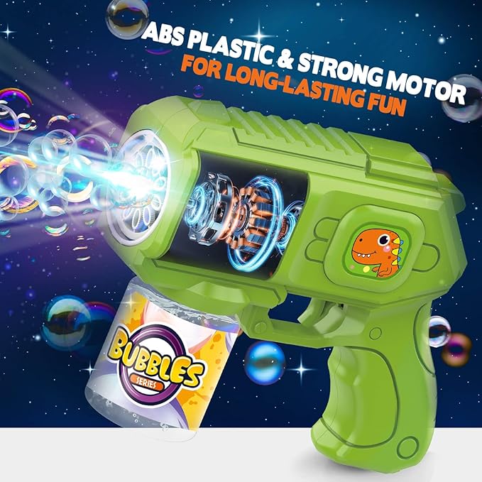 Bubble Guns with Bubble Solution- 3 Pack, Bubbles Gun, Blaster, Blower, Maker, Machine for Boys Girls, Birthday Gifts for Ages 3 4 5 6 7 8 Year Old Kid, Outdoor Toys for Toddlers, Party, Wedding