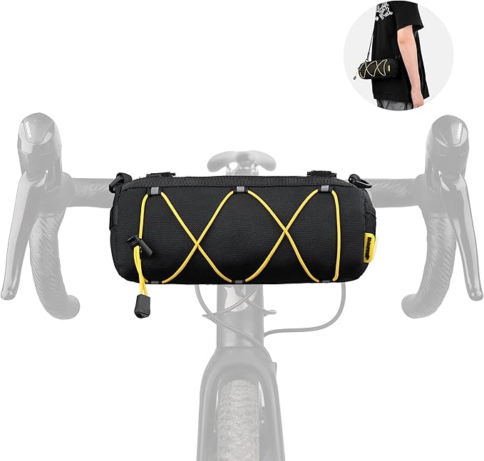 Rhinowalk Bike Handlebar Bag, Bicycle Front Bag Shoulder Bag Storage Bag with Shoulder Strap for Road Mountain Bike Cycling Travel