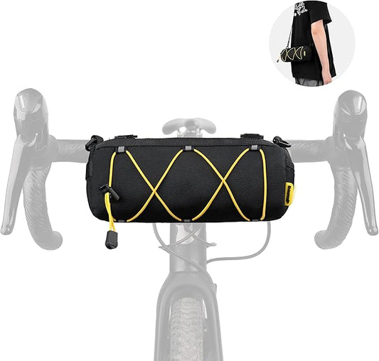 Rhinowalk Bike Handlebar Bag, Bicycle Front Bag Shoulder Bag Storage Bag with Shoulder Strap for Road Mountain Bike Cycling Travel