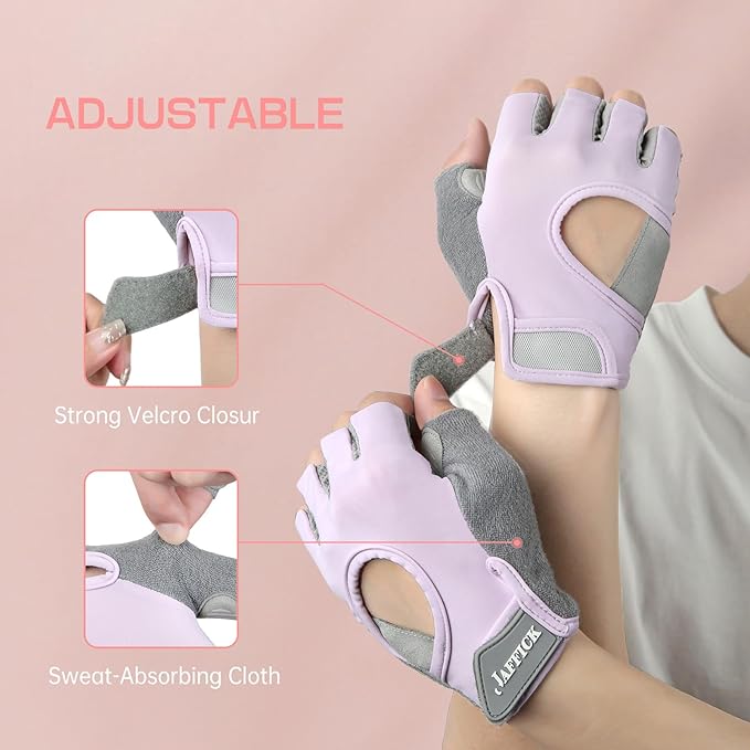 Jaffick Workout Gloves for Women Lightweight | Breathable Fitness Gloves with Non-Slip Grip for Gym, Weightlifting, Cycling and Training
