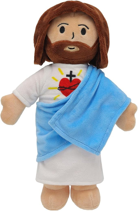 13" Jesus Plush Toy Heart of Jesus Plushie Savior Stuffed Doll for Church Sunday School Religious Easter Gift for Children Kids