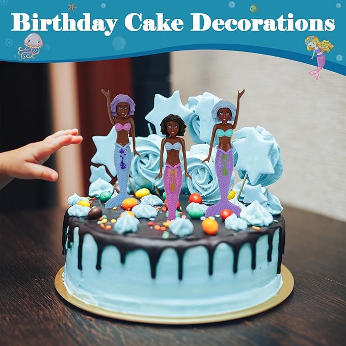 10 Pack Colorful Mermaid Diving Toys Underwater Sinking Pool Toys for Toddlers Kids Girls Ages 3-12, Summer and Spring Fun Bath & Swimming Pool Games, Non-Repeating Styles (Black)