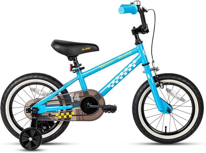 Glerc NuNu 12 14 16 Inch Kids Bike BMX Style for 2-8 Years Old Boys Girls, Toddler Bicycles with Training Wheels & Coaster Brake, Multiple Colors
