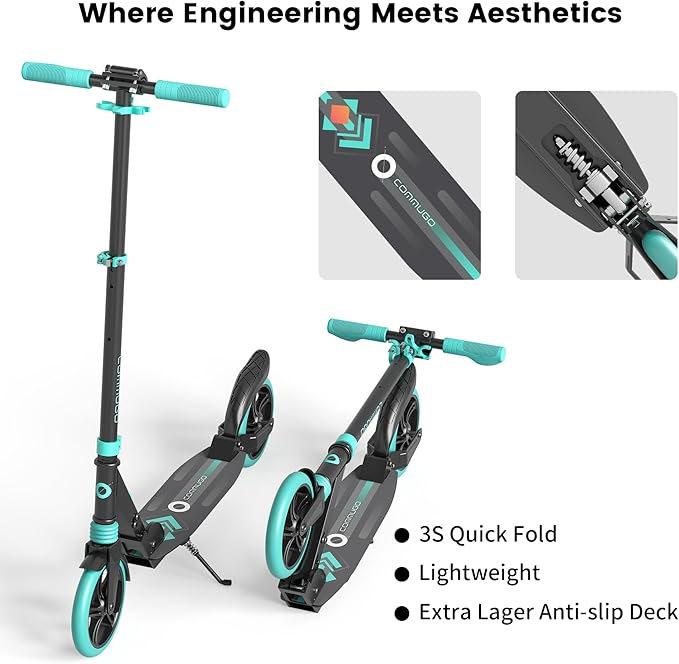 Kick Scooter for Kids 5-12 with Suspension, Teens, Foldable Lightweight Scooter with 8 Inch Wheels, Max Load 240 LBS