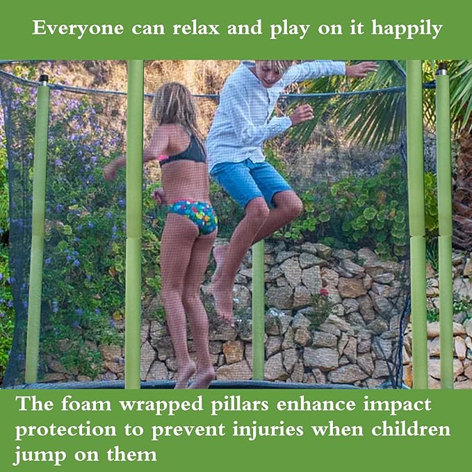 Universal Trampoline Poles, Replacement Poles with Clamp and Hardware, with Enclosure Pole Connecters, Screws and Bolts, Pole Caps