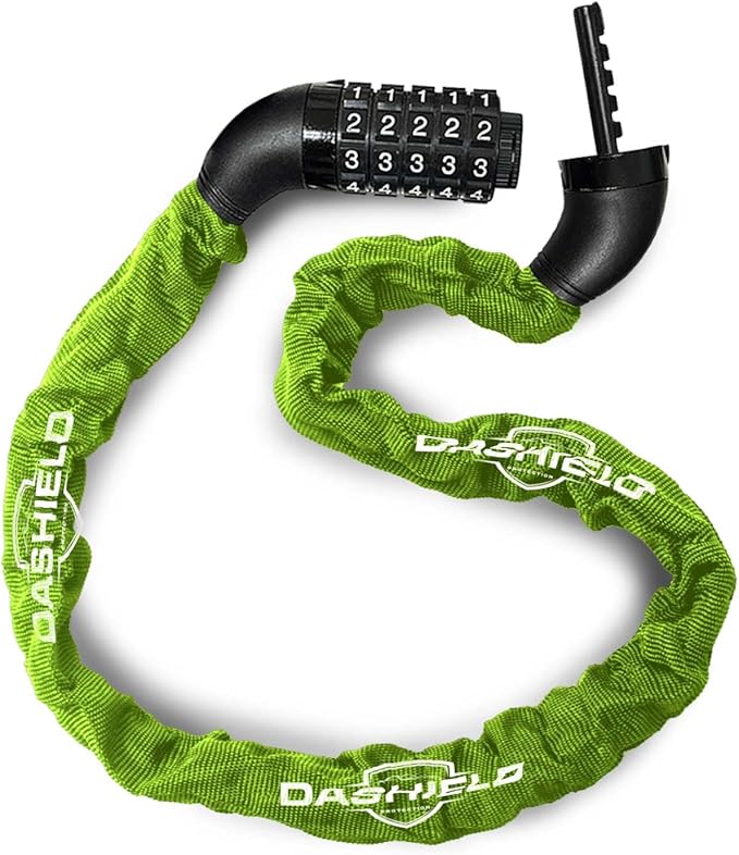 Bike Chain Lock Security 5 Digit Resettable Combination, 38.6 inches Heavy Duty Anti Theft Lock Chain for Bicycle, Motocycle, Scooter, Gate, Fence (Green, 3.2ft)