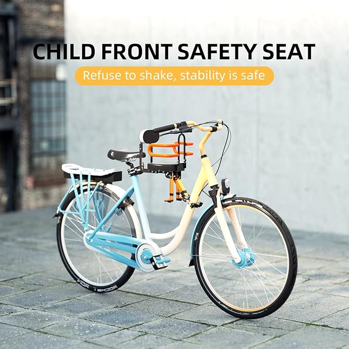 Child Bike Seat - Front Mount, Kids Bike Seat for Adult Bike,Retractable Baby Bike Seat Front Mounted, Toddler Bike Seat for Children 2~6 Years