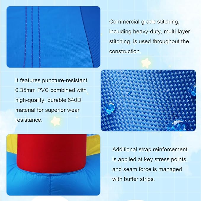 Bounce House with Double Slide,Large Jump House for Kids Inflatable Bouncer with Air Blower Indoor/Outdoor Bouncy Castle for Backyard,Park & Birthday Parties