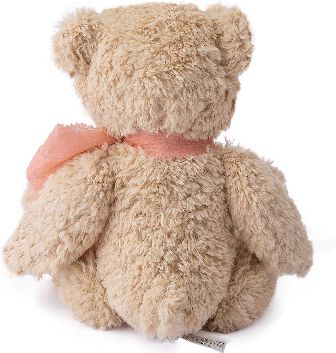 Plush Teddy Bear 7.5” Stuffed Animal Toy with Pink Bow, Plush Toys Soft Cuddly Fluffy Companion, Stuffed Bear Adorable Plushie Toys Ideal Gift for Girls, Boys