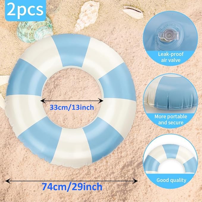 2 PCS Inflatable Pool Floats for Swimming Pool Party Lake Beach Adults - Floaties Pool Tubes Swim Rings Tubes Floaties for Beach Pool Party Decorations